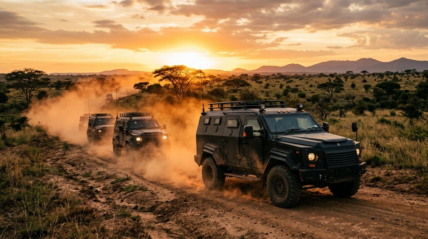 Secure armored transport convoy